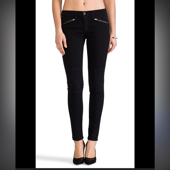 Rag & Bone Ridley Moto Jean in Wax Black - Picture 1 of 8